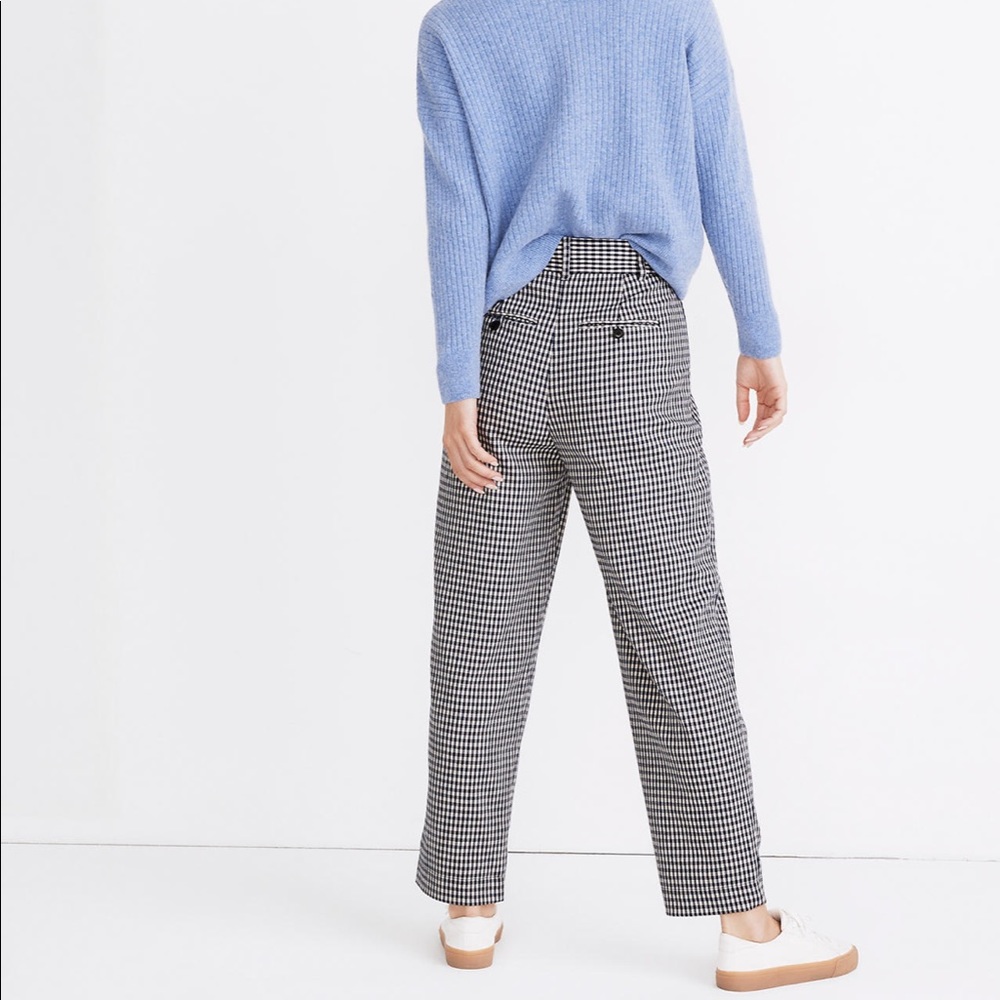 NWT Madewell Pleated Taper Wide-Leg Pants in Houndstooth - Picture 3 of 7